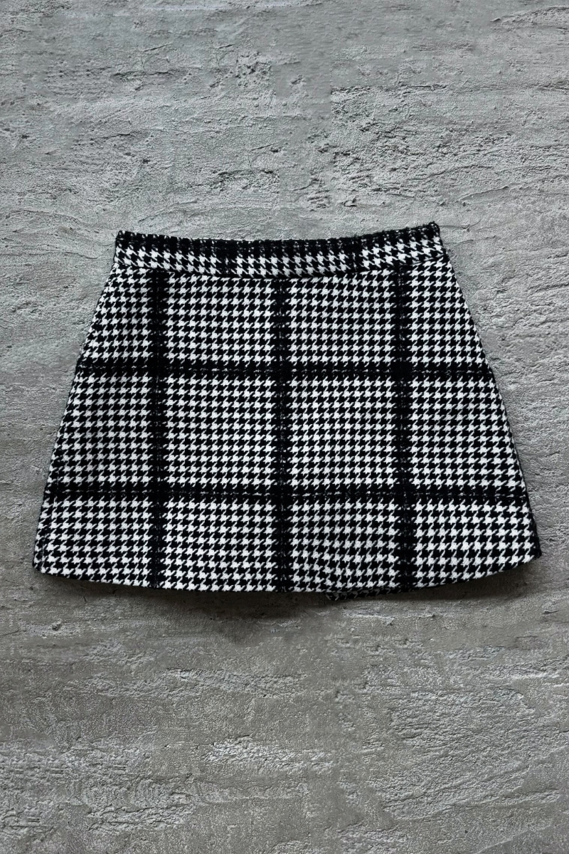 big check tweed culottes